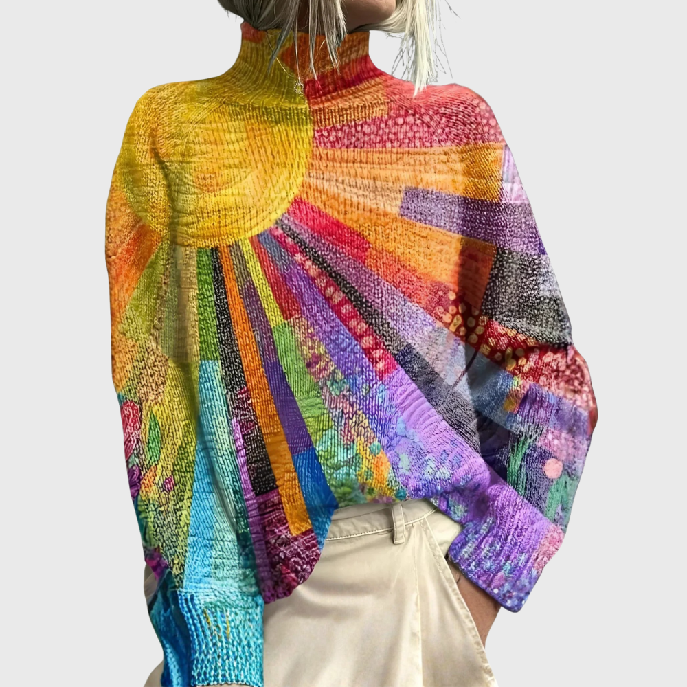 Ada - Colorful and Cheerful High Neck Sweater